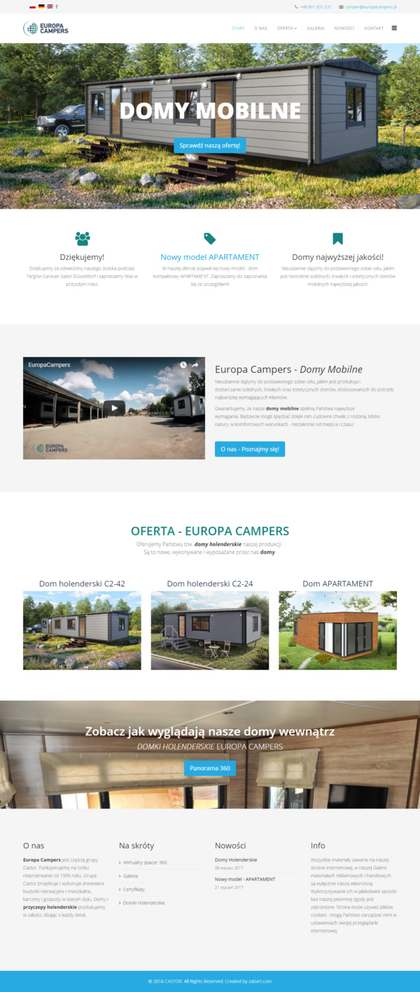 Europa Campers domy mobilne